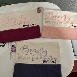 Brand New Zippered Makeup Bag-- Your Choice of Color
